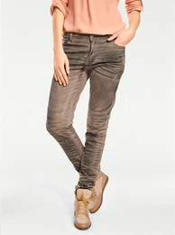 Boyfriend-Hose Gr. 19, Kurzgren, grau (helltaupe) Damen Hosen 5-Pocket-Hose