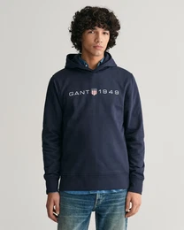 Hoodie PRINTED GRAPHIC HOODIE , Herren, Gr. S, blau (evening blau), Sweatware, Obermaterial: 80% Baumwolle, 20% Polyester, casual, Langarm, Sweatshirts
