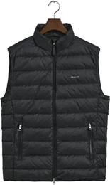Steppweste LIGHT GILET Gr. 4XL, schwarz (black) Herren Westen im Streifen-Stepp-Look