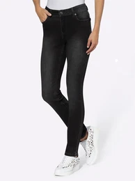 Push-up-Jeans Gr. 22, Kurzgren, schwarz (black denim) Damen Jeans