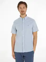 Kurzarmhemd FLEX MULTI STRIPE RF SHIRT , Herren, Gr. XXXL, N-Gr, blau (faded indigo, multi), Web, Obermaterial: 96% Baumwolle, 4% Elasthan, casual, Kurzarm, Hemden