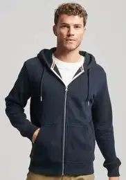 Kapuzensweatjacke ESSENTIAL LOGO ZIP HOODIE , Herren, Gr. S, blau (eclipse navy), Sweatware, Obermaterial: 70% Baumwolle, 30% Polyester, unifarben, casual, slim fit, Langarm, Sweatjacken