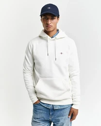 Hoodie REG SHIELD HOODIE Gr. 4XL, beige (eggshell) Herren Sweatshirts mit Logostickerei auf der Brust