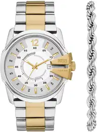 Quarzuhr MASTER CHIEF, DZ2182SET , silber (silbergoldfarben), Armbanduhren, Herren, Armbanduhr, Herrenuhr, Datum, ideal als Geschenk, Edelstahlarmband