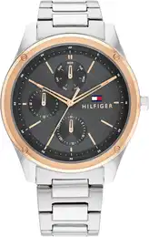 Multifunktionsuhr CASUAL, 1710541 , rosa (silberfarben), Armbanduhren, Herren, Quarzuhr, Armbanduhr, Herrenuhr, Datum, Edelstahlarmband