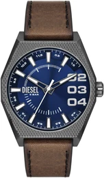 Quarzuhr SCRAPER, DZ2189 , braun (dunkelbraun), Armbanduhren, Herren, Armbanduhr, Herrenuhr, Lederarmband
