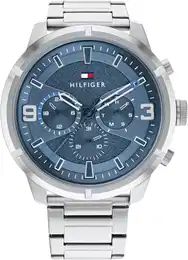 Multifunktionsuhr SPORT, 1792077 , blau (silberfarben), Armbanduhren, Herren, Quarzuhr, Armbanduhr, Herrenuhr, Datum, Edelstahlarmband