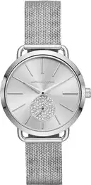 Quarzuhr PORTIA, MK3843 Armbanduhren silberfarben Damen Armbanduhr, Damenuhr, Edelstahlarmband, Glassteine