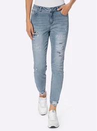 Bequeme Jeans Gr. 46, Normalgren, blau (blue, bleached) Damen Jeans