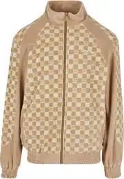 Trainingsjacke Herren JM224-010-01 SJ Check Velours Trackjacket Gr. XS, beige (dark beige, light beige) Herren Jacken