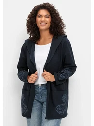 Sweatjacke BY JOE BROWNS Groe Gren Gr. 40/42, blau (dunkelblau) Damen Sweatjacken mit Paisleydruck