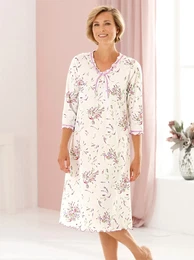 Nachthemd WSCHEPUR Nachthemd Gr. 36/38, Normalgren, lila (wei, violett, bedruckt) Damen Kleider