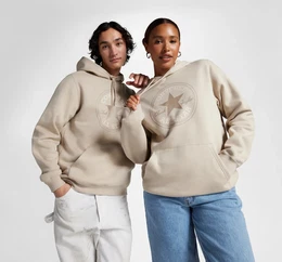 Kapuzensweatshirt STANDARD FIT CENTER FRONT LARGE CHUCK , Herren, Gr. S, beige (beach stone), Obermaterial: 80% Baumwolle, 20% Polyester, sportlich, Sweatshirts, Unisex