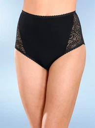 Taillenslip WSCHEPUR Gr. 44/46, schwarz, Damen, 95% Baumwolle, 5% Elasthan, Unterhosen