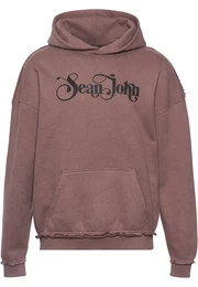 Kapuzensweatshirt Herren JM233-004-1 SJ Retro Logo Peached Hoodie , Herren, Gr. S, grau (schwarz taupe), 80% Baumwolle, 20% Polyester, Langarm, Sweatshirts
