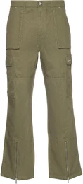 Cargohose Herren JM233-012-1 SJ Script Logo Front Zip Cargopants , Herren, Gr. L, US-Gren, grn (olive), 100% Baumwolle, unifarben, loose fit, Hosen