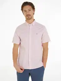 Kurzarmhemd FLEX MULTI STRIPE RF SHIRT , Herren, Gr. XXXL, N-Gr, pink (pink crystal, multi), Web, Obermaterial: 96% Baumwolle, 4% Elasthan, casual, Kurzarm, Hemden