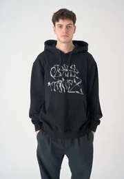 Kapuzensweatshirt Quick , Herren, Gr. L, schwarz, 100% Baumwolle, bedruckt, casual, normal, ohne Ausschnitt, Langarm, Sweatshirts, mit groem Frontprint