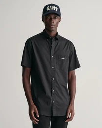 Kurzarmhemd Regular Fit Popeline Hemd leicht strapazierfhig pflegeleicht , Herren, Gr. M, N-Gr, schwarz, Popeline, Obermaterial: 100% Baumwolle, modisch, regular fit hftbedeckend, hoch geschlossener Ausschnitt, Kurzarm abgesteppte Kante, Hemden