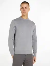Rundhalspullover 1985 CREW NECK SWEATER , Herren, Gr. XXXL, grau (medium grau heather), Strick, Obermaterial: 81% Baumwolle, 19% Polyester, casual, Rundhals, Langarm Bndchen, Pullover