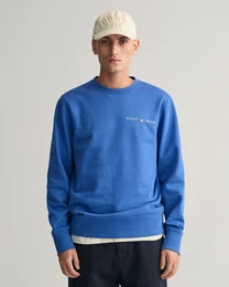 Sweatshirt PRINTED GRAPHIC C-NECK SWEAT Gr. L, blau (rich blue) Herren Sweatshirts