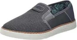 Slipper , Herren, Gr. 44, grau (dunkelgrau), Textil, Lederimitat, sportlich, Schuhe, Espadrilles, Sommerschuh mit kontrastfarbenen Ziernhten