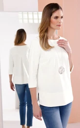 3/4-Arm-Shirt Shirt Gr. 44, beige (ecru) Damen Shirts