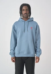 Kapuzensweatshirt Sketch Gull , Herren, Gr. XL, blau (rawdenim), 100% Baumwolle, bestickt, casual, normal, ohne Ausschnitt, Langarm, Sweatshirts, mit toller Stickerei auf der Brust