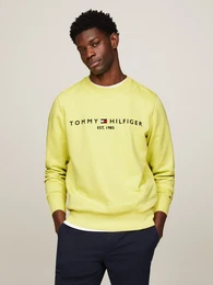 Sweatshirt TOMMY LOGO SWEATSHIRT Gr. L, gelb (yellow tulip) Herren Sweatshirts mit klassischem Rundhalsausschnitt