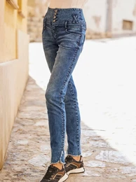 Bequeme Jeans Gr. 50, Normalgren, blau (dark blue used) Damen Jeans