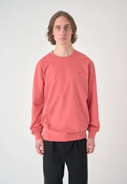 Sweatshirt Ligull , Herren, Gr. L, rot, 100% Baumwolle, meliert, casual, Rundhals, Sweatshirts, mit kleiner Mwen-Stickerei