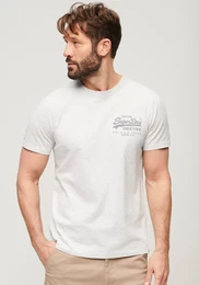 T-Shirt CLASSIC VL HERITAGE CHEST TEE , Herren, Gr. L, grau (flake grau marl), Single Jersey, Obermaterial: 53% Baumwolle, 47% Polyester, meliert, modisch, Rundhals, Kurzarm, Shirts