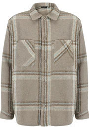Kurzarmshirt Herren JM231-006-02 SJ Script Logo Boucl Overshirt , Herren, Gr. XS, blau (sand, light blau), 100% Polyester, mehrfarbig, klassisch, normal, amerikanischer Ausschnitt, Langarm, Shirts