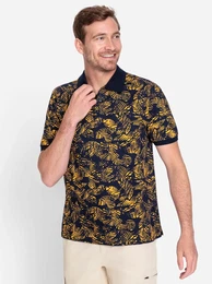 Poloshirt CATAMARAN Kurzarm-Shirt Gr. 56/58, bunt (marine, ocker, gemustert), Herren, 100% Baumwolle, gemustert, Shirts