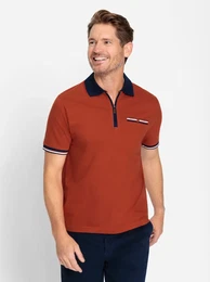 Poloshirt CATAMARAN Kurzarm-Shirt Gr. 56/58, rot (rostrot), Herren, 100% Baumwolle, unifarben, Shirts