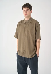 Kurzarmhemd Easy , Herren, Gr. XS, EURO-Gren, braun (hellbraun), 100% Lyocell, unifarben, casual, normal, Kurzarm, Hemden, im einfarbigen Design