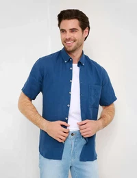 Kurzarmhemd Style DAN Gr. M, Normalgren, blau (dunkelblau) Herren Hemden