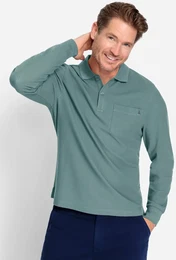 Poloshirt CATAMARAN Langarm-Shirt Gr. 64/66, grn (jade), Herren, 60% Baumwolle, 40% Polyester, unifarben, Shirts