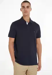 Poloshirt FLAG UNDER PLACKET REG POLO , Herren, Gr. S, blau (desert sky), Jersey, Obermaterial: 100% Baumwolle, casual, Kurzarm, Shirts