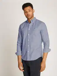 Langarmhemd HERITAGE OXFORD GINGHAM RF SHIRT , Herren, Gr. L, N-Gr, blau (desert sky, optic wei), Web, Obermaterial: 100% Baumwolle, casual, Langarm 2-Knopf-Manschette, Hemden, mit modischem Klein-Karomuster