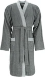 Esprit Herrenbademantel Double Stripe grau/anthrazit