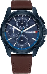 Multifunktionsuhr WALKER Armbanduhren braun (dunkelbraun) Herren Quarzuhr, Armbanduhr, Herrenuhr, Datum, Lederarmband