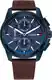 Multifunktionsuhr TOMMY HILFIGER  WALKER  Armbanduhren braun (dunkelbraun) Herren Quarzuhr, Armbanduhr, Herrenuhr, Datum, Lederarmband