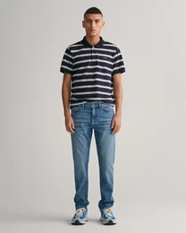 Slim-fit-Jeans SLIM JEANS , Herren, Gr. 31, Lnge 34, blau (mid blau worn in), Denim/Jeans, Obermaterial: 97% Baumwolle, 2% Polyester, 1% Elasthan, casual, slim fit, Jeans