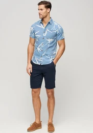Shorts VINTAGE OFFICER CHINO SHORT , Herren, Gr. 38, N-Gr, blau (french blau), Web, Obermaterial: 98% Baumwolle, 2% Elasthan, unifarben, modisch, regular fit kniefrei, Hosen