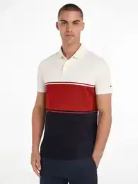 Poloshirt COLORBLOCK REG POLO , Herren, Gr. L, rot (schwarz magma), Jersey, Obermaterial: 66% Baumwolle, 30% Viskose, 4% Elasthan, casual, Kurzarm, Shirts