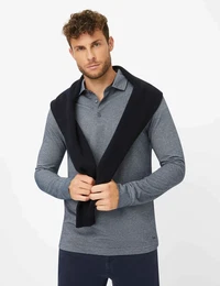 Poloshirt Style PHARELL , Herren, Gr. XXXL (58/60), blau (dunkelblau), 60% Baumwolle, 40% Polyester, Langarm, Shirts
