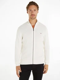 Cardigan REFINED STRUCTURE ZIP THRU Gr. S, wei (ancient white) Herren Strickjacken mit feiner Struktur