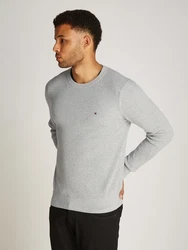 Tommy Hilfiger Rundhalspullover REFINED STRUCTURE CREW NK grau/light grau heather