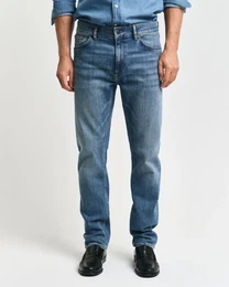 Regular-fit-Jeans REGULAR JEANS , Herren, Gr. 32, Lnge 32, blau (mid blau worn in), Denim/Jeans, Obermaterial: 97% Baumwolle, 2% Polyester, 1% Elasthan, casual, regular fit, Jeans